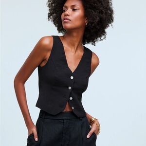 Stylish Black Button-Up Vest